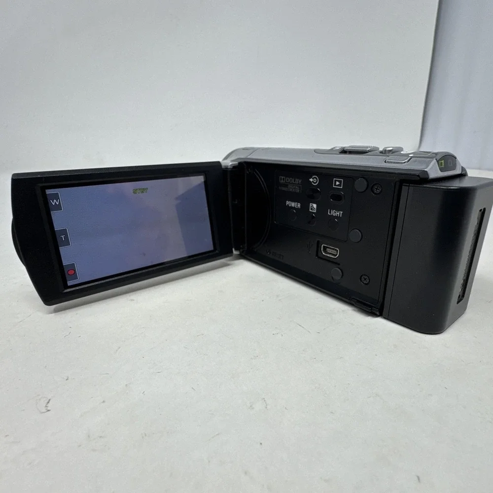 Sony Handycam DCR-SX63 16GB Camcorder Silver Bundle All Cords Memory Card & Case